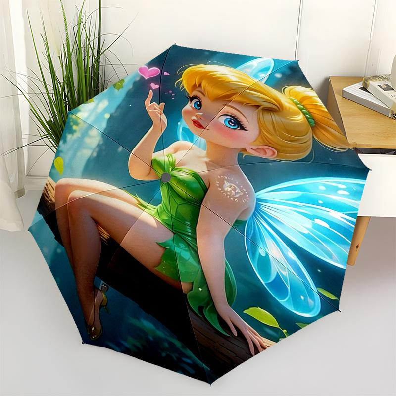 

Tinker bell Themed Travel Umbrella-8 Ribs Automatic Opening and Closing, Portable Folding Design, Compact and Stylish Umbrella Suitable for
