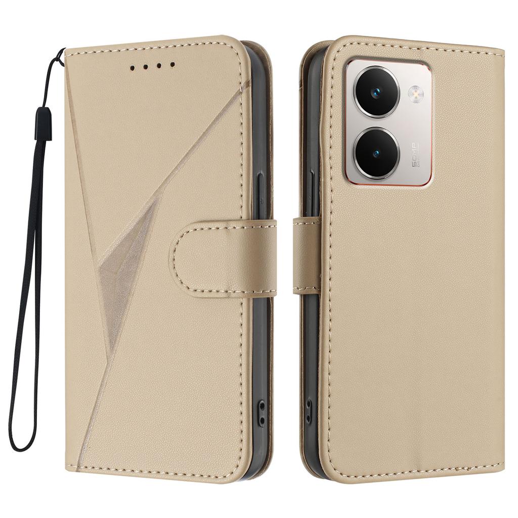For Realme P3 Ultra 5G Case Triangle Imprint Leather Phone Cover with Lanyard