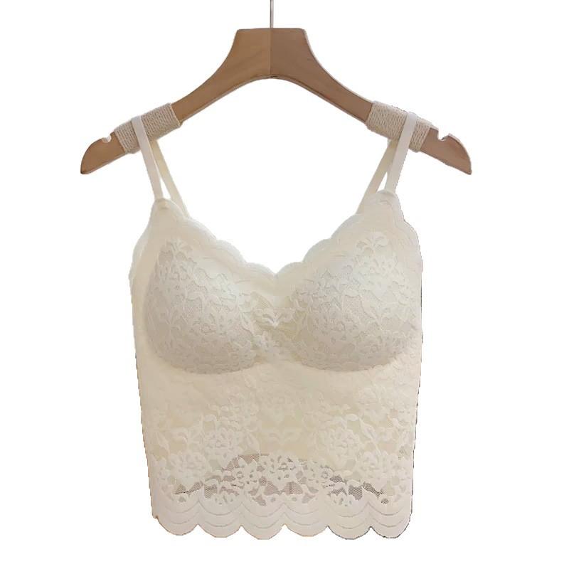 New Lace Sexy Muse Suspender Fixed Cup Vest Underwear Women's Comfortable Naked Beauty Back Versatile Slim Wear