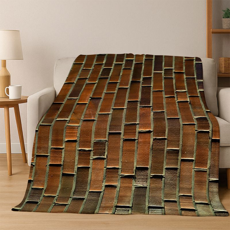 Vintage Brick Stone Flannel Blanket Soft Warm Throw Blanket for Bedroom Living Room Bed Travel Camping Picnic Gift kids