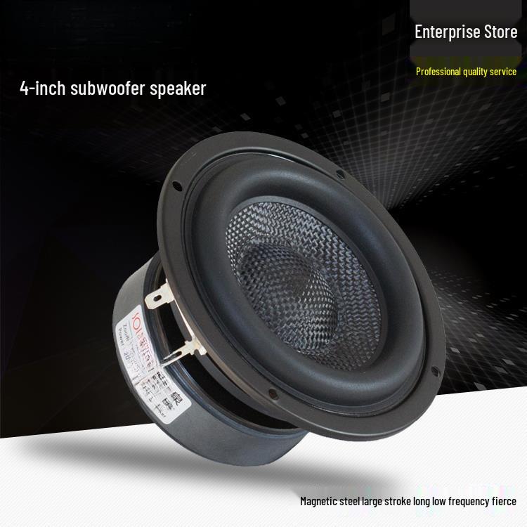 4-Inch Fiberglass Cone Car Audio Subwoofer Speaker with Deep Bass