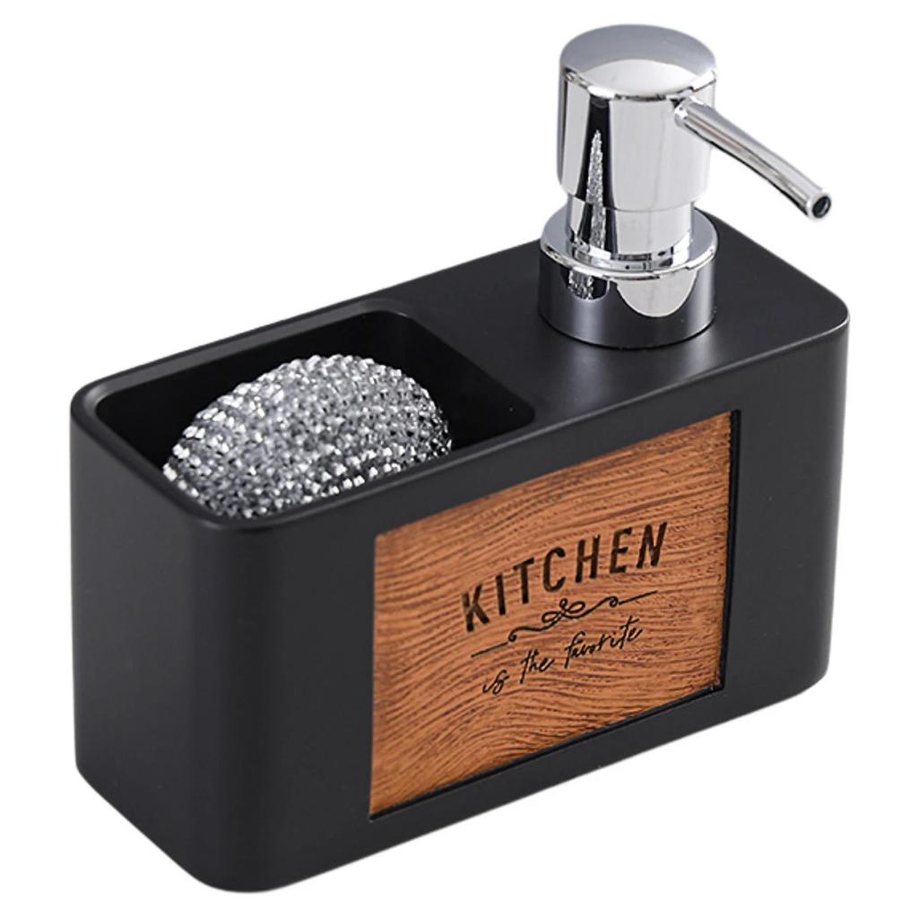 Kitchen Soap Dispenser with Sponge Holder Liquid Hand and Dish Soap Dispenser for Kitchen Sink Bathroom Hand Soap Dispenser