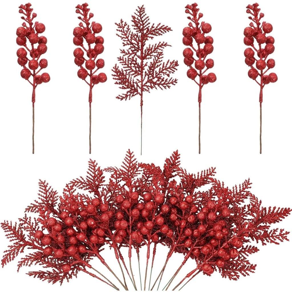 5Pcs Artificial Berry Christmas Decoration Christmas Tree Ornaments Home Room Decor Navidad New Year 2025 Garland Gift Accessory