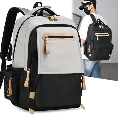 Colorblock Herrenrucksack Mittelschüler Große Kapazität Schultasche Reise Multifunktional Wasserdichter Rucksack