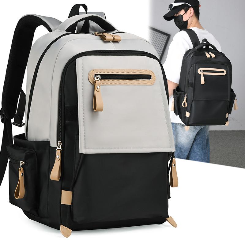 Colorblock Herrenrucksack Mittelschüler Große Kapazität Schultasche Reise Multifunktional Wasserdichter Rucksack