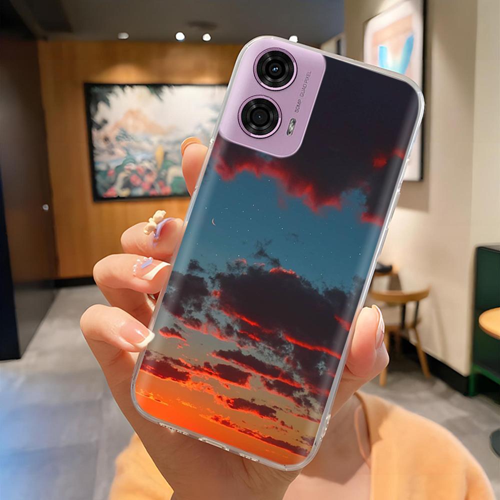 For Moto G24 Phone Case Lovely Panda Patterns Soft TPU Clear Silicone Bumper For Motorola G04 MotoG24 Cover Fundas For Moto E14