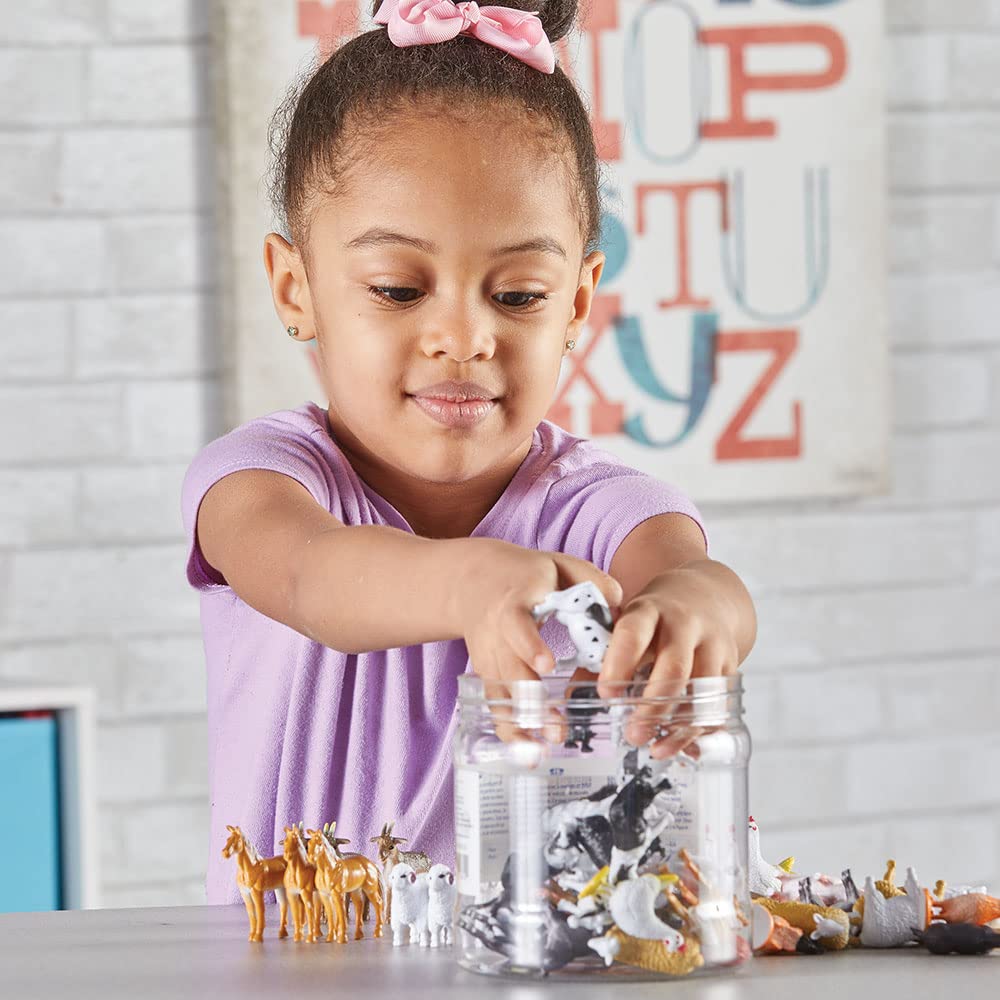 Learning Resources Math Toy Farm Animal Figures Counters, 10 Types, 60 Pieces, LER0810, Authentic