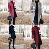 Womens Fashion Overcoat Trench Coat With Solid Color Long Warm Comfortable Jacket