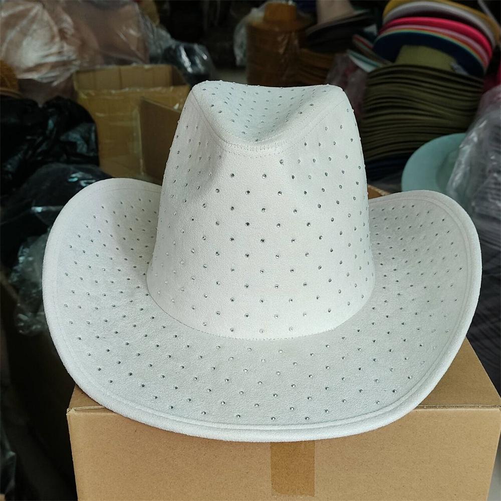 New Double-Sided Rhinestone Cowboy Hat Black And White Jazz Hat Western Cowboy Hat Fashion Party Stage Hat