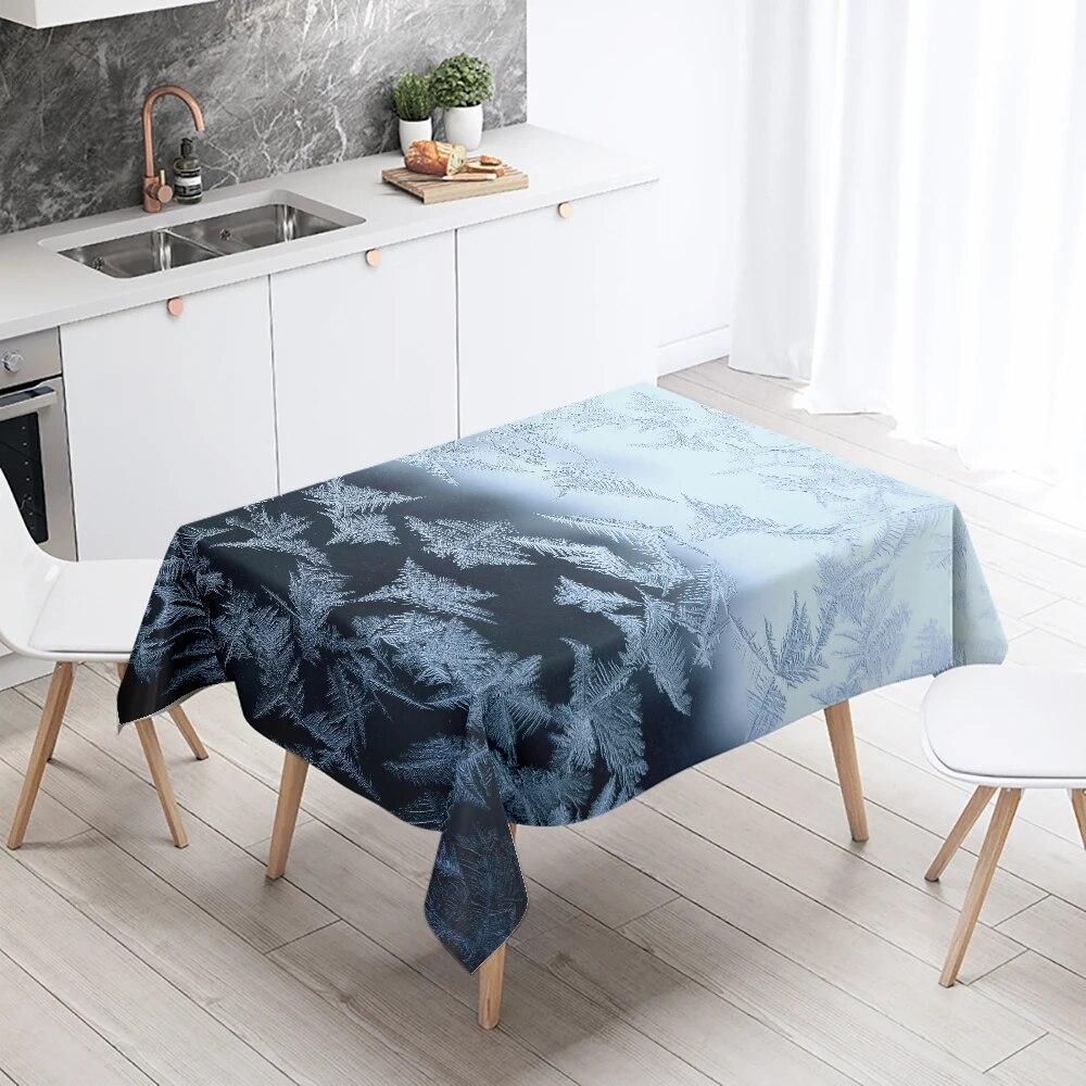 Snowflake Ice Tablecloth Wedding Party Restaurant Banquet Decoration Waterproof Rectangular  Home Table