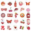 10/30/50pcs Cherry Red Ins Style Cartoon Stickers Downtown Y2K Girl Graffiti Sticker Guitar Water Bottle Phone Decals Decoration