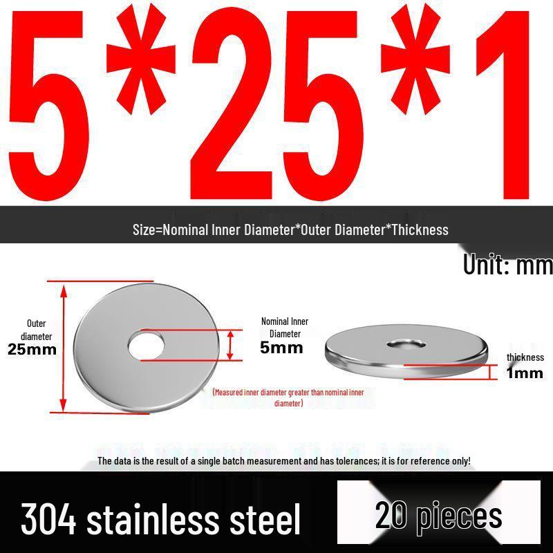 Thickened 304 Stainless Steel Flat Washer Spacer (M2-M36)