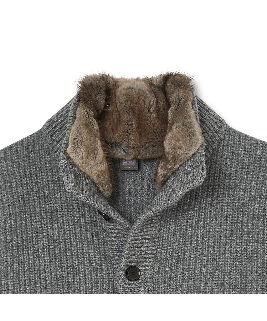 IOLO Merino Wool Knit Fur Jacket_Gray