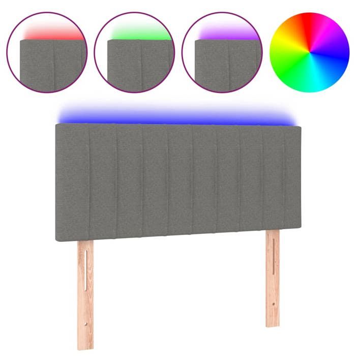 VidaXL LED Headboard Bedroom Furniture Single Bed Accessory Headboard Bed Frame Interior Dark Grey 3121833