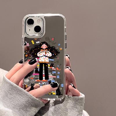 Mobile Phone Cases for iPhone 11 13 XR 15 Pro Max 12 14 Pro Max Case iPhone 16 XS Max Mirror Protective Case Mirror Exquisite Cartoon Waterproof