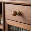French Vintage Brass Cabinet Door Handle Mid-Century Style Antique Copper Color Walnut Drawer Pull for Wardrobe