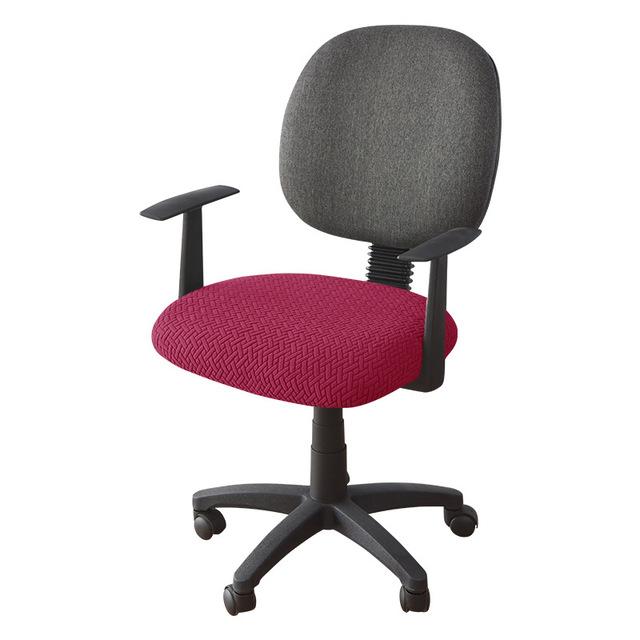 Jacquard Computer Chair Cover T -Shaped Elastic Spandex Stretchy Dining Chair Covers For Office Home Anti -Dirty Removable Round Seat Slipcovers