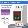 Alliteqwe Dual Display Combination Rail Type Single Phase Digital Meter, Digital DIN Rail Power Meter, AC Voltmeter, Ammeter, Energy Meter
