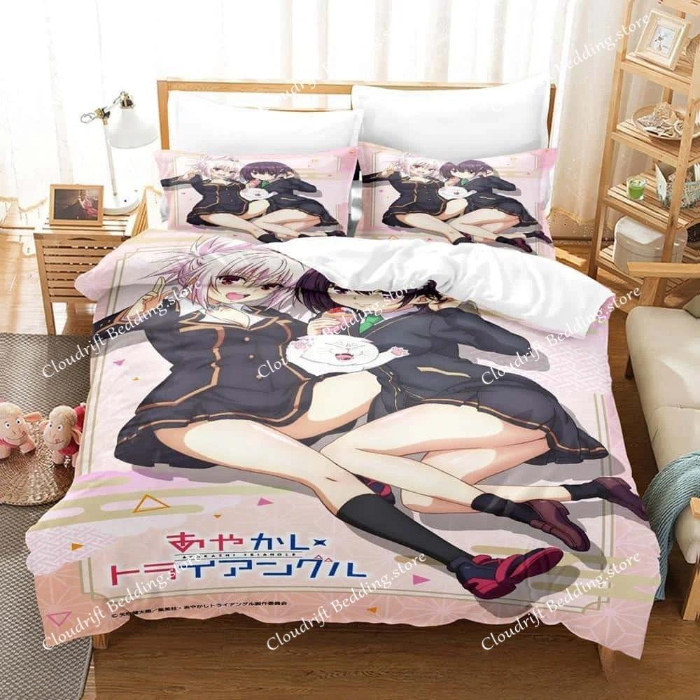 Fashion 3d Print Anime Ayakashi Triangle Bedding Set Single Twin Full Queen King Size Bed Set Adult Kid Bedroom Duvet Cover Sets