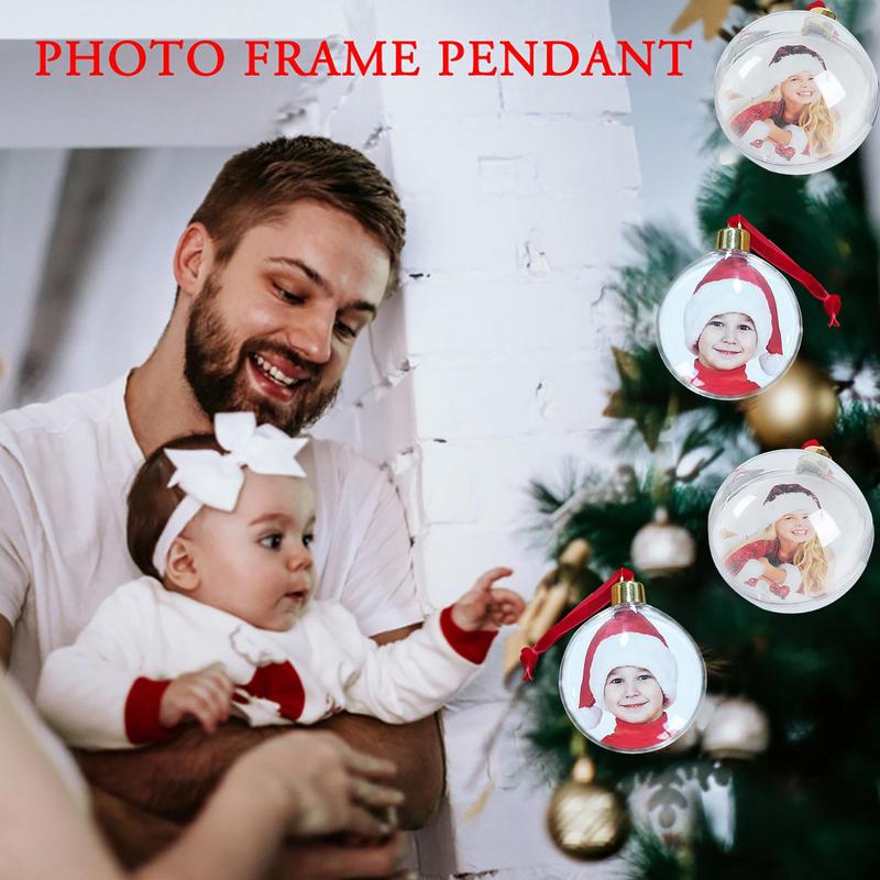 Christmas Photo Insert Ball Transparent Photo Ball Clip Festive Personalize Gift DIY Christmas Tree Pendant Decorations
