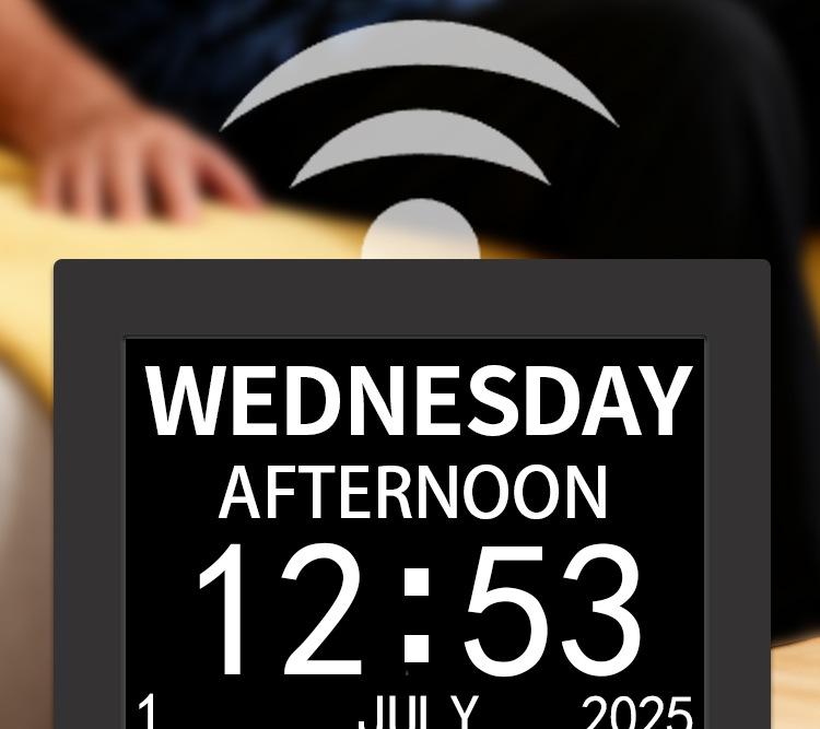 7-Inch Digital Clock with Large Font, Calendar, Alarm, Medication Reminder, Multilingual Settings