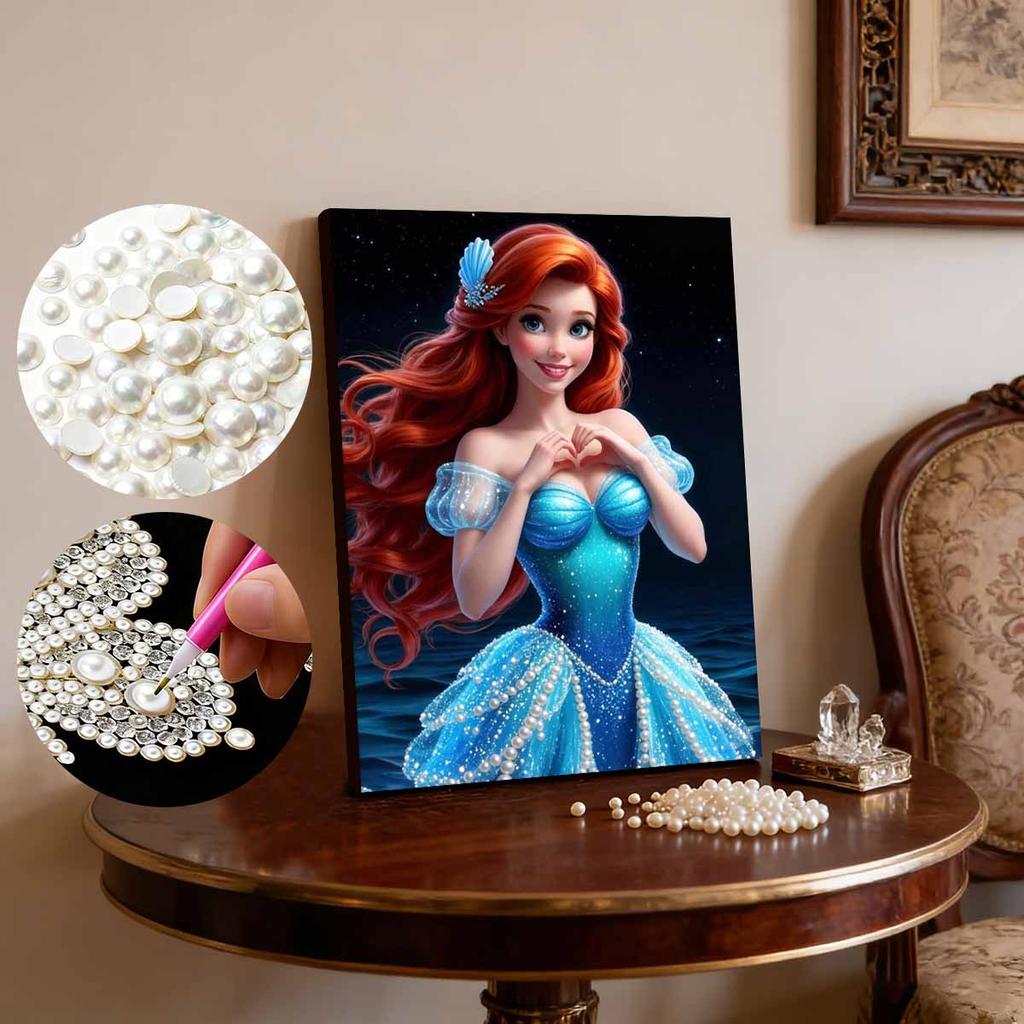 Disney The Little Mermaid DIY Pearl Artwork for ArielA Handmade Gift Suitable for Wall Decoration Ideal for Both Home and Office Settings