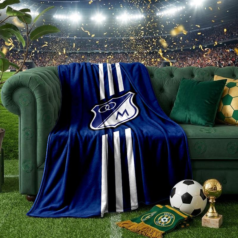 Blue White Crest Pattern Blanket Lightweight Ideal Bedding Blanket Perfect for Travel, Camping, Living Rooms, Offices, Sofas, Fan Christmas gift