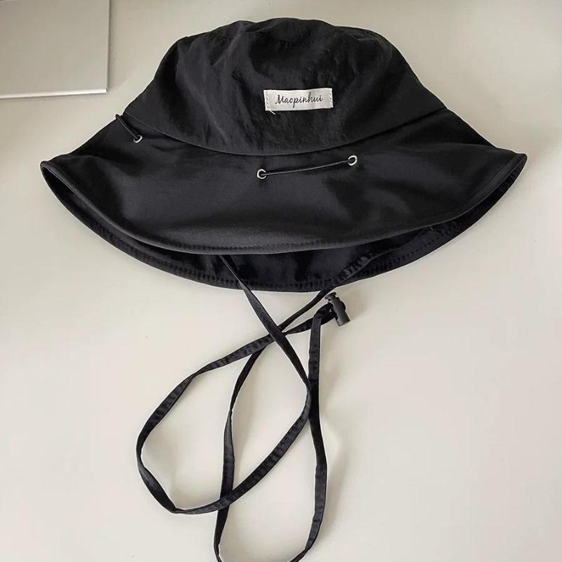 1Pcs Women Summer Quick-Drying Fisherman Hat Large Brim Sunshade Bucket Cap Korean Girl Beach Travel Caps Dual-Use Variable Bag