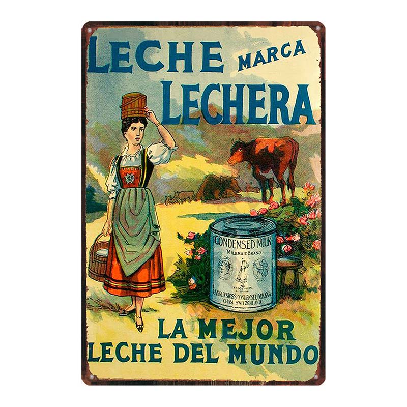 YZFQVintage Affiche Alimentaire Chocolat Métal Rétro Panneaux Candy Bar Plaque Murale Cuisine Maison Restaurant Décoration DU-6822B