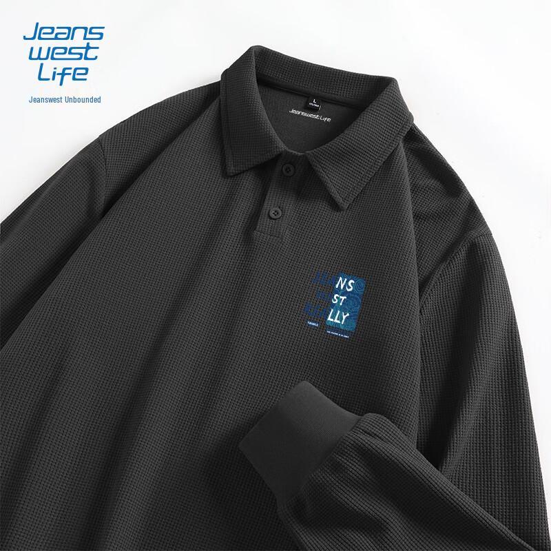 JEANSWEST LIFE Men's Casual Long-Sleeve Polo Shirt