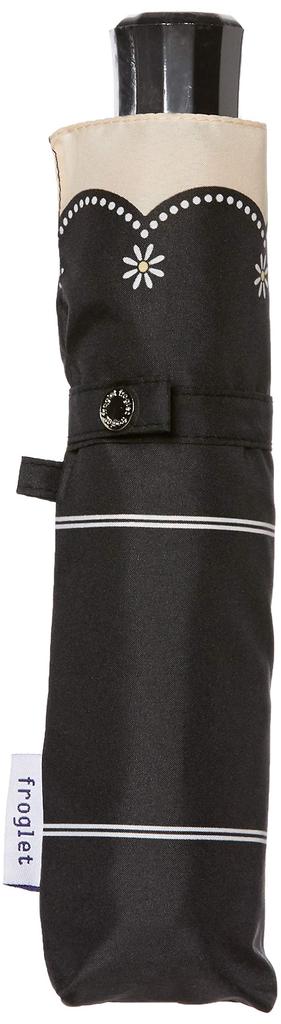 Folding Large Border Japan Rib 60cm Total Length 26cm 61cm 106cm Hand [Moonbat] Umbrella, Women's Umbrella, Size, & Flower, Women's, Black, Length