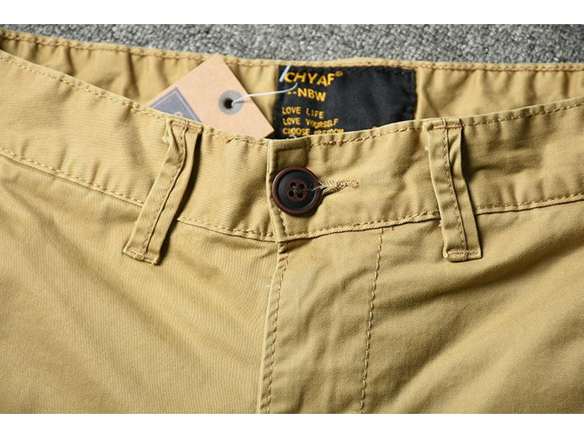 Pantaloni scurți de vară pentru bărbați, la modă, din bumbac pur elastic, trei sferturi - la modă, versatili și casual.