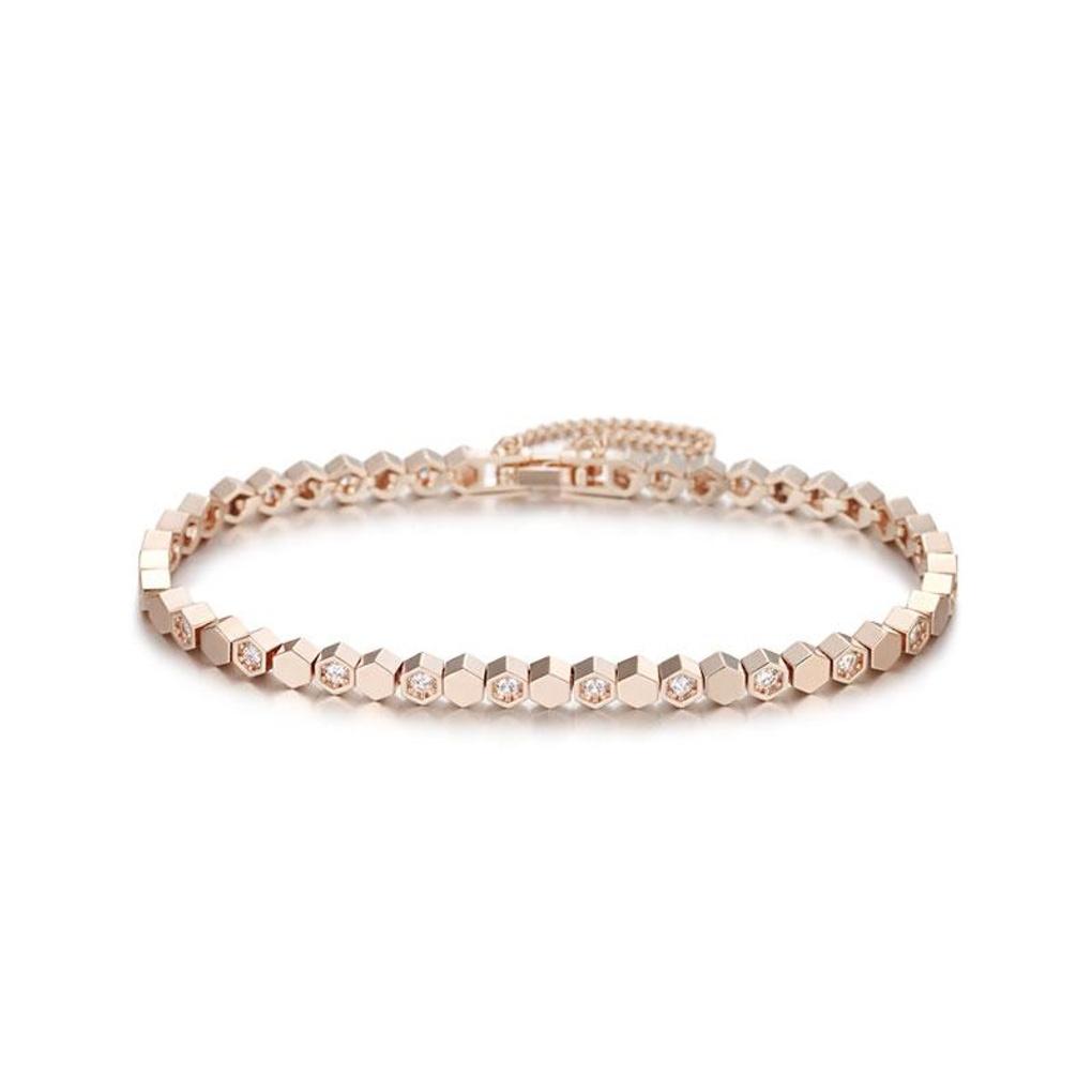 [leshop] 14K Honeycomb Stone Bracelet (Gold Plated)_LJ5069BRB
