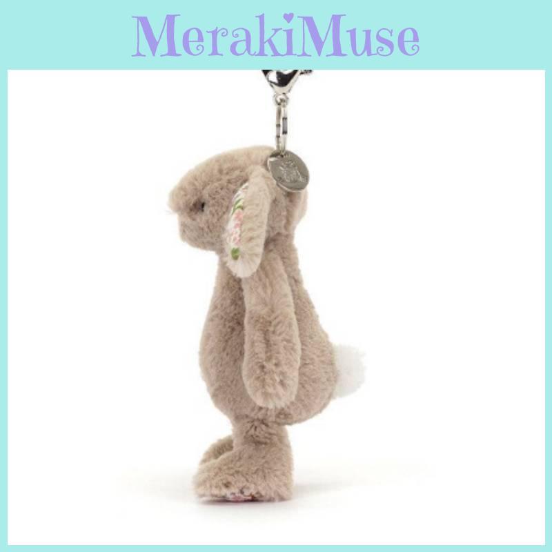Jellycat Plush Rabbit Pendant With Floral Ear Design For Daily Bag Decoration