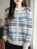 Nordic Ethnic Style Fair Isle Raccoon Fur Cardigan: Cozy Retro Geometric Knit for Autumn/Winter