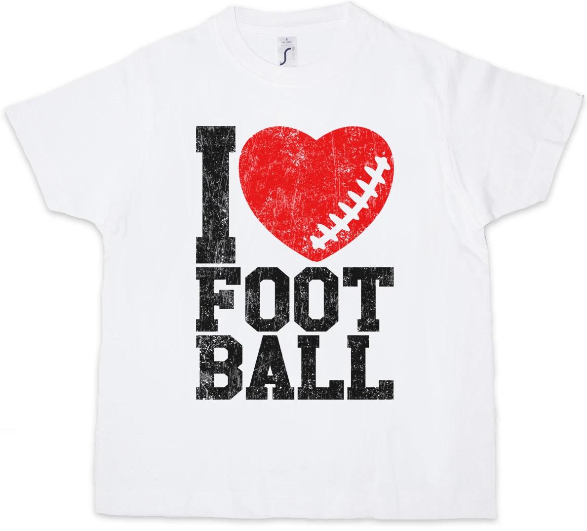 

I Love Football II Kids Boys T-Shirt Hearts Heart Love Addicted Ball Foot 150