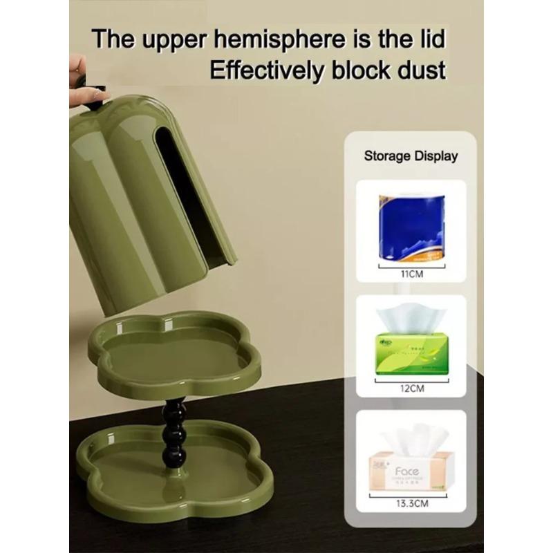 1PC Toilet Tissue Box No Punching High-End And Luxurious Double-Layer Shelf Sealed Dust-Proof Belt Cover Vintage Paper Box