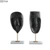 Abstract Human Face Resin Crafts Ornaments Desk Decoration Black Character Mask Statue Creative Artwork Room Aesthetics Decor