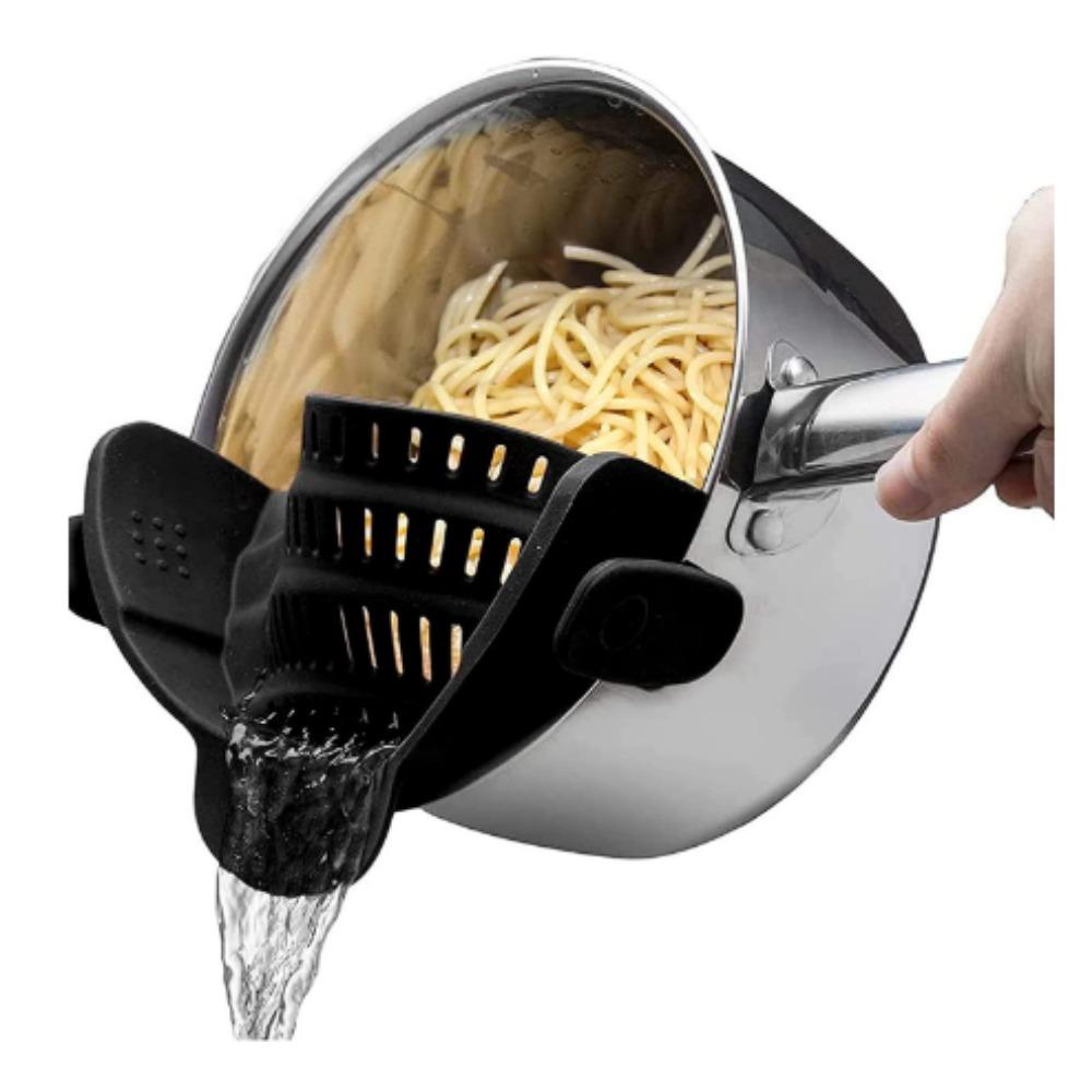 

Фильтр силиконовый кухонный фильтр, складной, подходит для всех кастрюль и сковородок, идеально подходит для слива пасты, овощей и фруктов чёрный