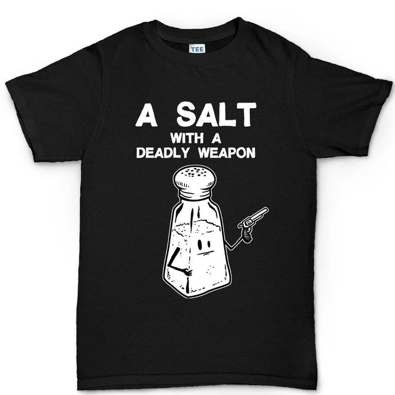 

Salt Shaker Unisex Cotton TShirt Graphic Print Streetwear Fitness Muscle Black Summer Casual S