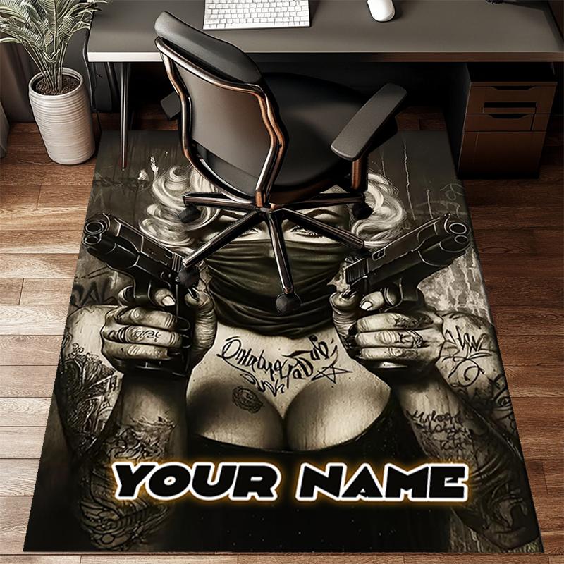 1PC Custom Name "Rebel Cause" Theme Floor Mat Ideal for Living Room, Game Rooms, Office, Bedroom, Office Floor Mat , Floor Mats for Home