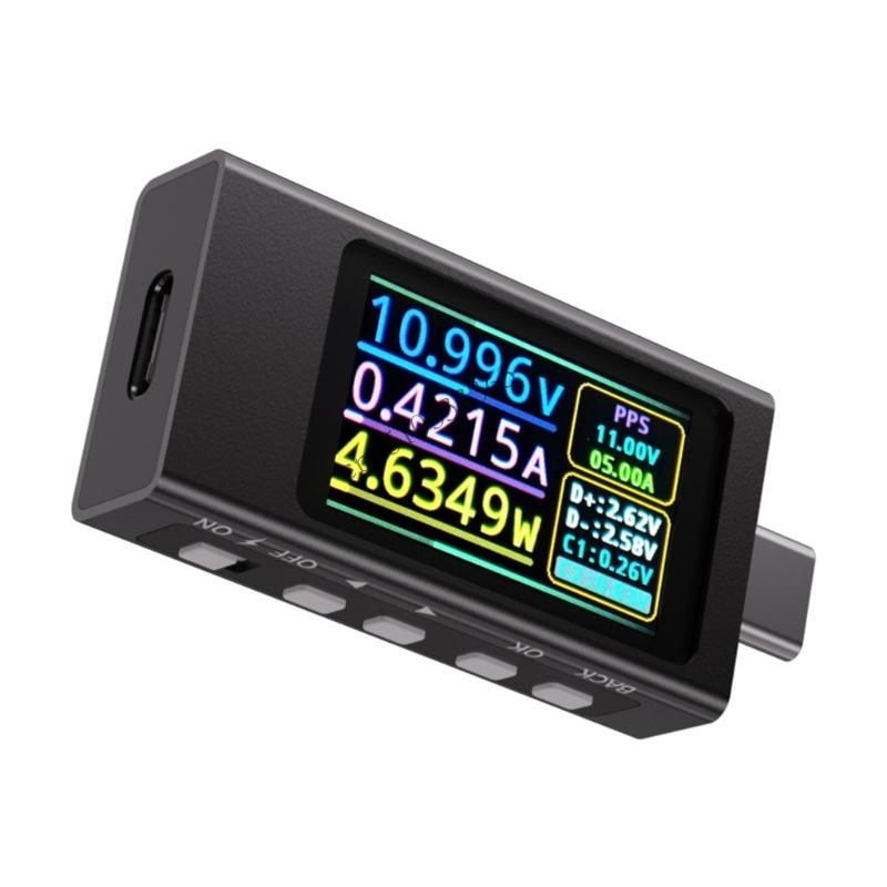 090E Professional Current Detector Digital Ammeter Voltmeter For USB C Ports Real Time Power Monitoring