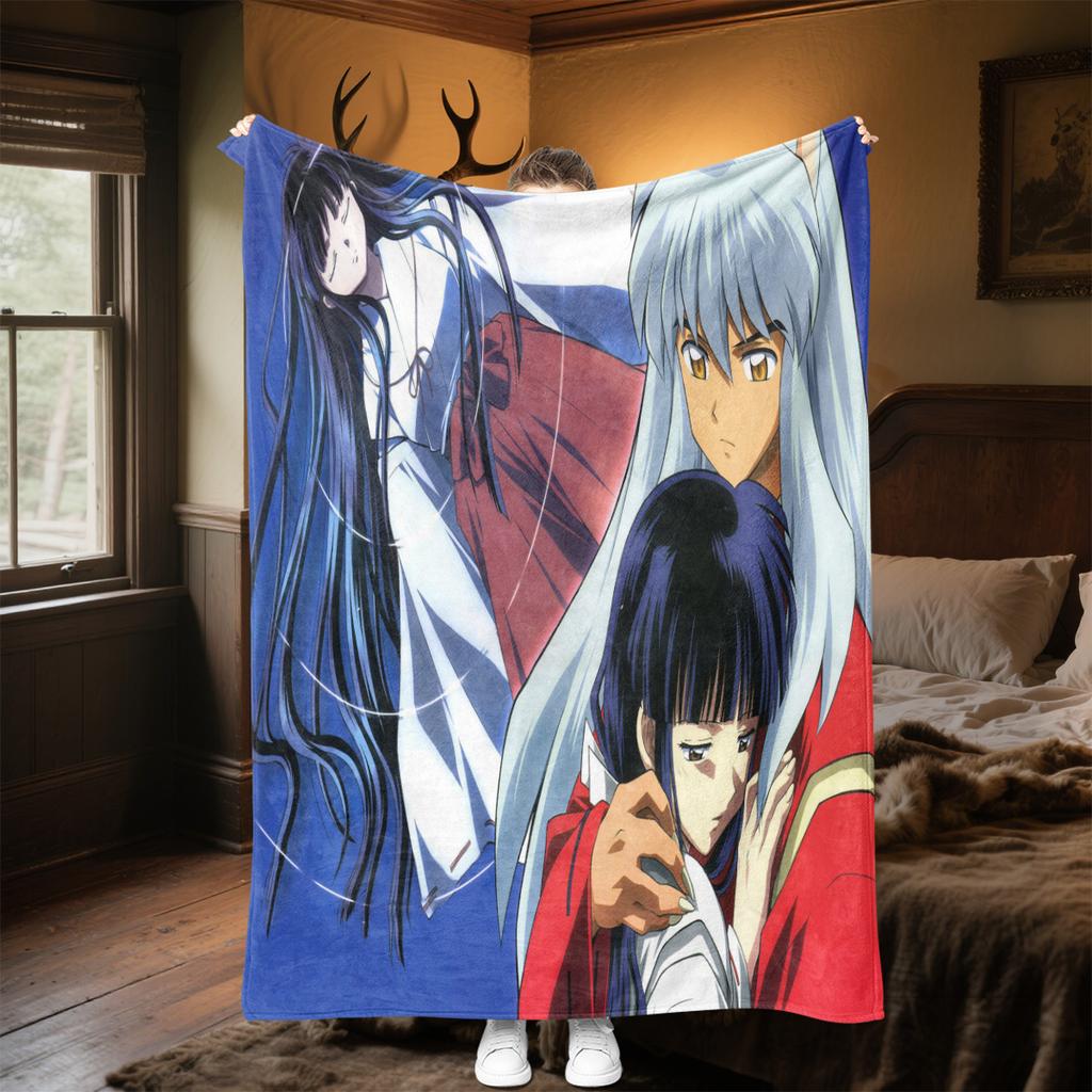 Inuyasha Plush Blanket Soft Comfortable All Seasons blanket Sofa Office Naps blanket Outdoor Travel throw Perfect Gift