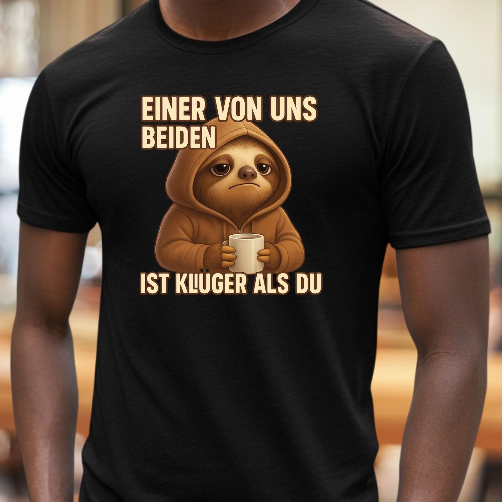 Mens Funny Sloth Print Cotton T-Shirt Size XS to 5XL- S