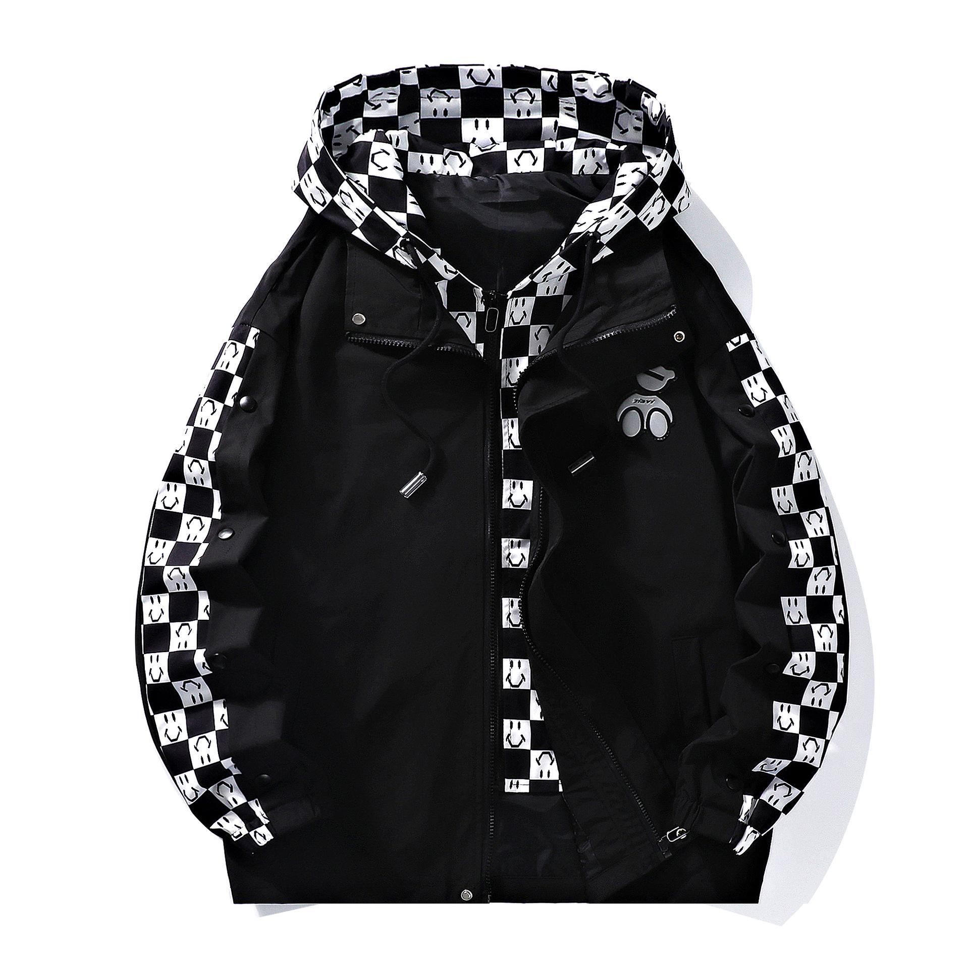 

Весенне-осенний тренд Мужская куртка Куртка с воротником-стойкой Повседневная мода Универсальный свободный тренд Универсальный топ 4XL чёрный