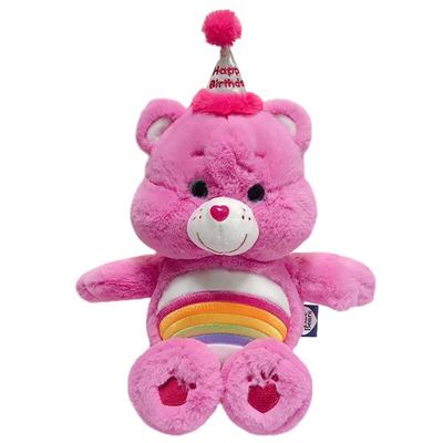 Urso de pelúcia de aniversário, 27 cm, rosa, brinquedos populares para crianças coreanas