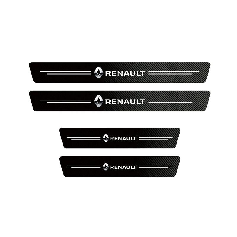 Car Styling Threshold Strip Carbon Fiber Sticker Door Sill Protector Accessories For Renault Clio Megane Logan Duster RS SS1