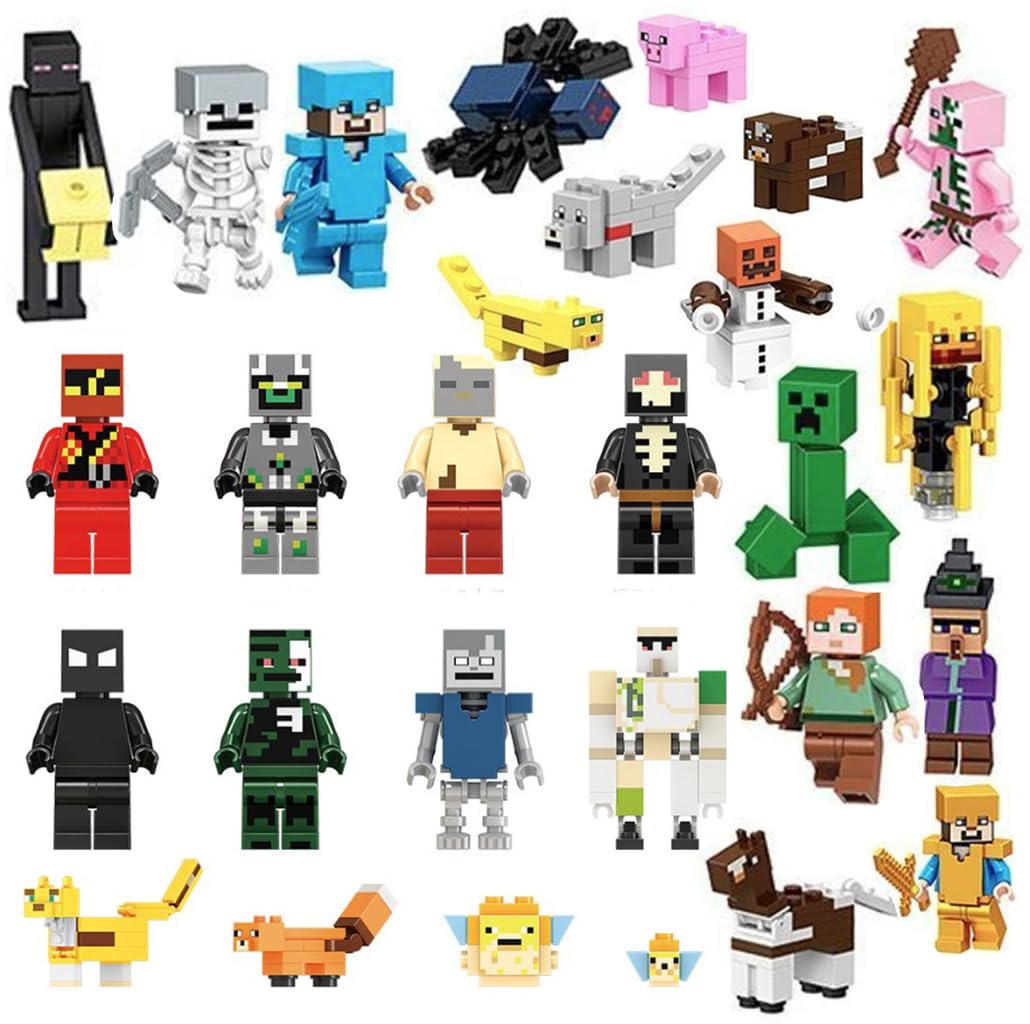

Сборочные блоки для минифигурки Minecraft, совместимые с Lego, в комплекте универсальные инструкции [28 фигурок]