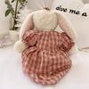 Small Soft Stuffed Animal Bunny Wearing Retro Dress Rabbit Plush Toy for Baby Girls Toys Cuddly Dolls Easter Birthday Gifts