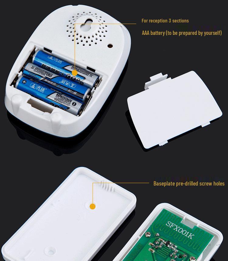 Waterproof Wireless Digital Doorbell with Long-Range Remote Control and DC Power, Ideal for the Elderly